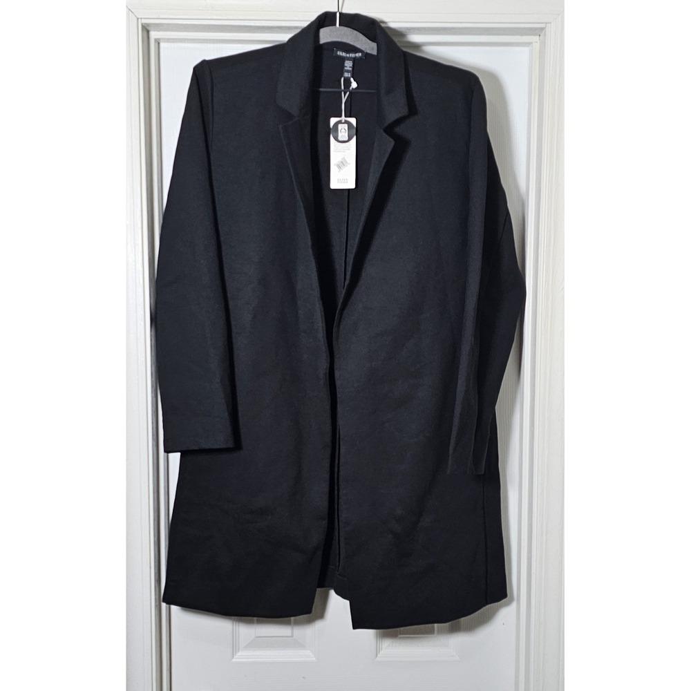 Eileen Fisher Blazer Women's Size Medium Flex Ponte Long Blazer Black New